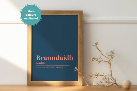 Brandy Branndaidh Gaelic Dictionary UNFRAMED PRINT