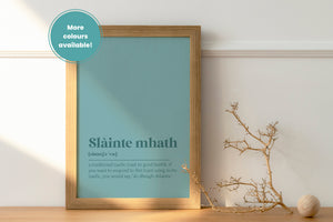 Slainte Mhath Good Health Drink Bar Gaelic Dictionary UNFRAMED PRINT