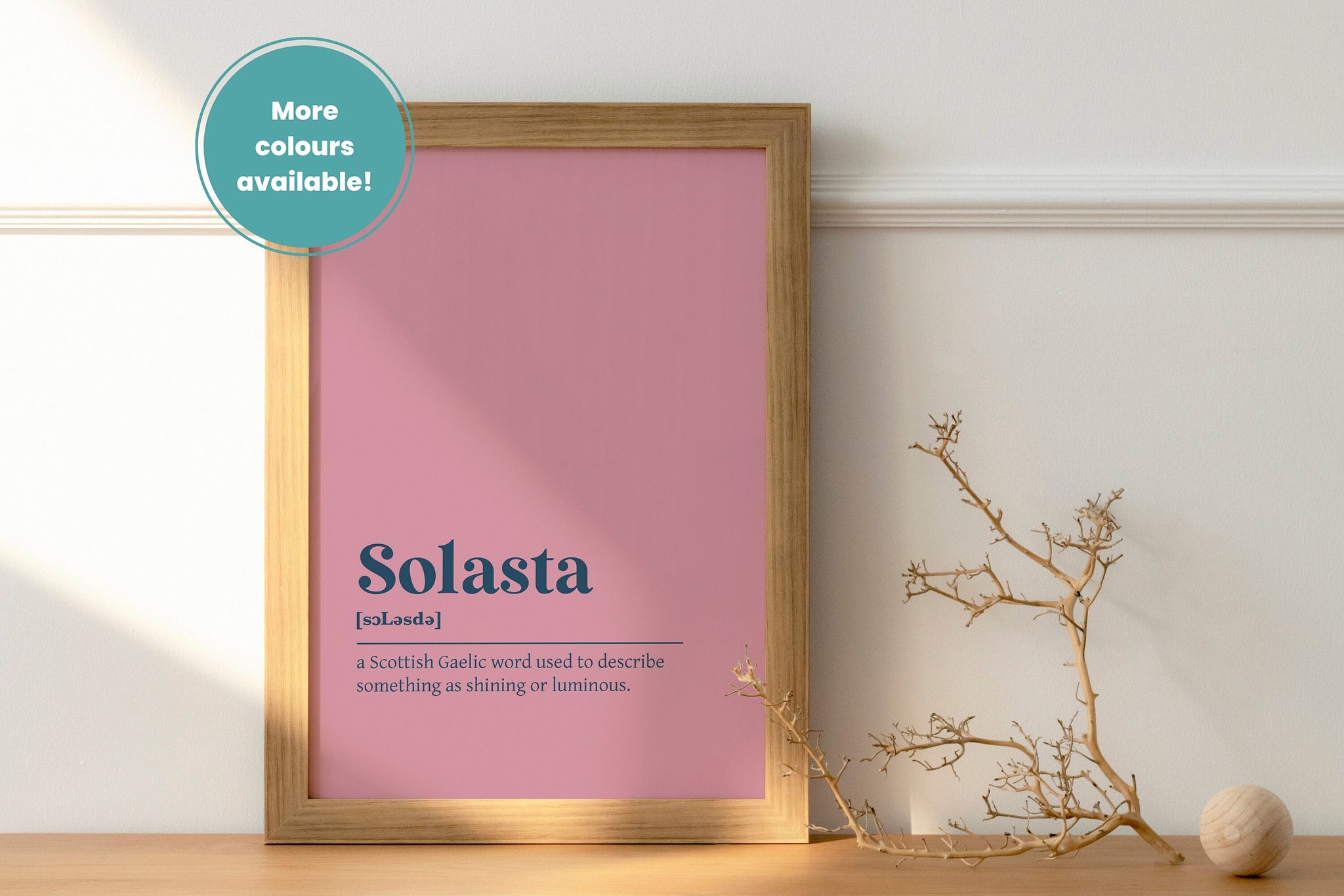 Solasta Shining Luminous Belter Gaelic Dictionary UNFRAMED PRINT