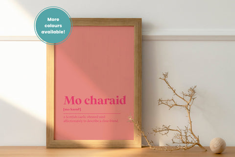 Mo Charaid Heart Love Marriage Engagement Gaelic Dictionary UNFRAMED PRINT