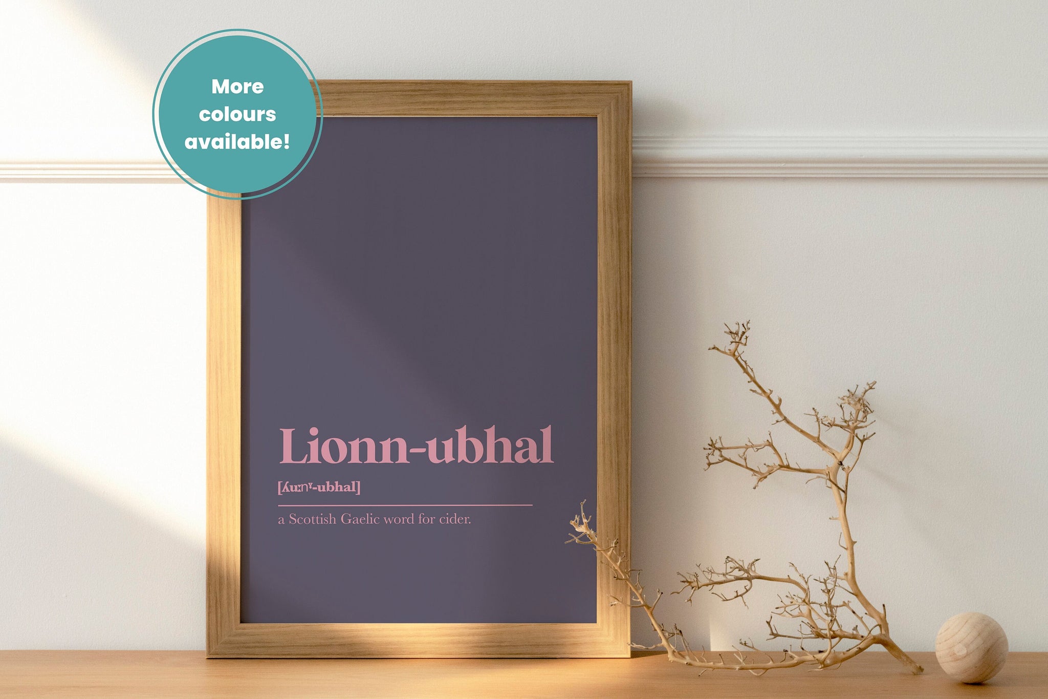 Lionn-ubhal Cider Alcohol Drink Bar Gaelic Dictionary UNFRAMED PRINT