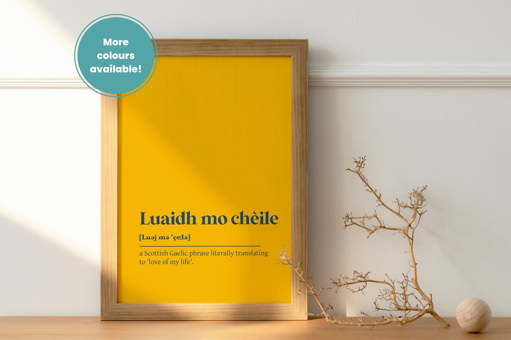 Luaidh Mo Cheile Love Of My Life Marriage Engagement Gaelic Dictionary UNFRAMED PRINT