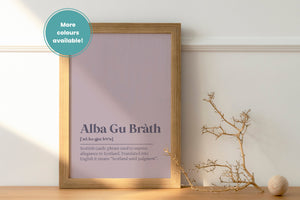 Alba Gu Brath Patriotic Greeting Gaelic Dictionary UNFRAMED PRINT