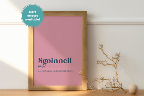 Sgoinneil Brilliant Well Done Congrats Gaelic Dictionary UNFRAMED PRINT