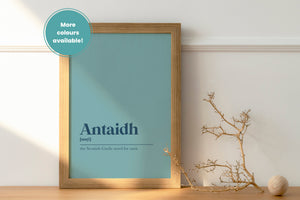 Antaidh Auntie Aunt Family Gift Gaelic Dictionary UNFRAMED PRINT