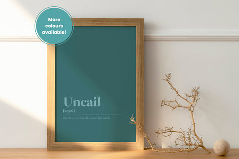 Uncail Uncle Aunt Family Gift Gaelic Dictionary UNFRAMED PRINT