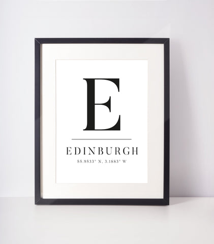 Edinburgh Special Place Location Wall Art Unframed Print