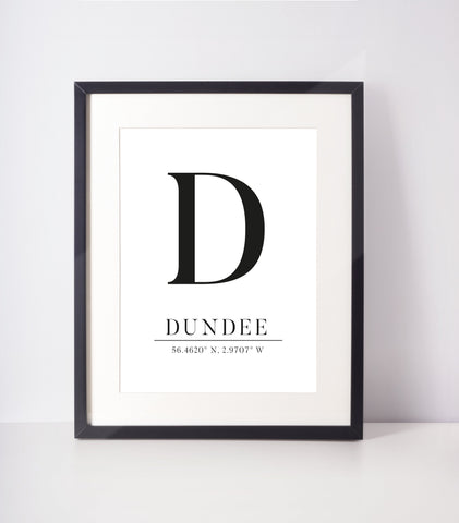 CUSTOM Personalised Latitude Longitude Location Special Place Wall Art Unframed Print