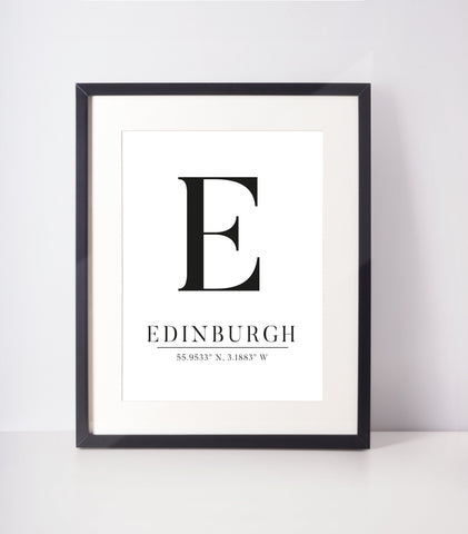 Edinburgh Special Place Location Wall Art Unframed Print