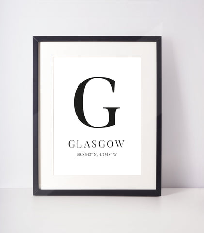 Glasgow Special Place Location Wall Art Unframed Print