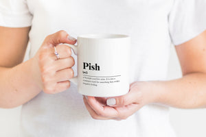 Pish Greeting Scots Saying Mug Housewarming Gift Living Minimalist Monochrome Typography Funny Scandi Scotland Slang Definition Scottish