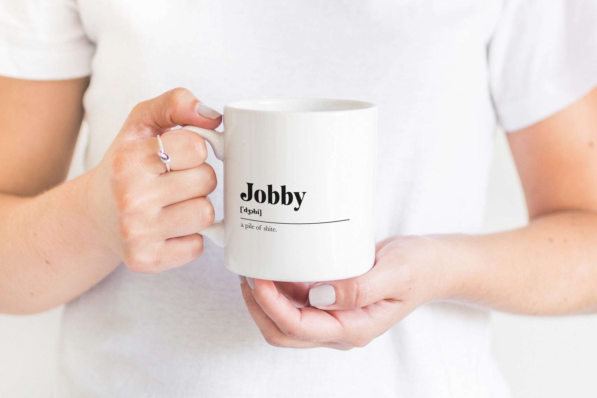 Jobby Greeting Scots Saying Mug Housewarming Gift Living Minimalist Monochrome Typography Funny Scandi Scotland Slang Definition Scottish